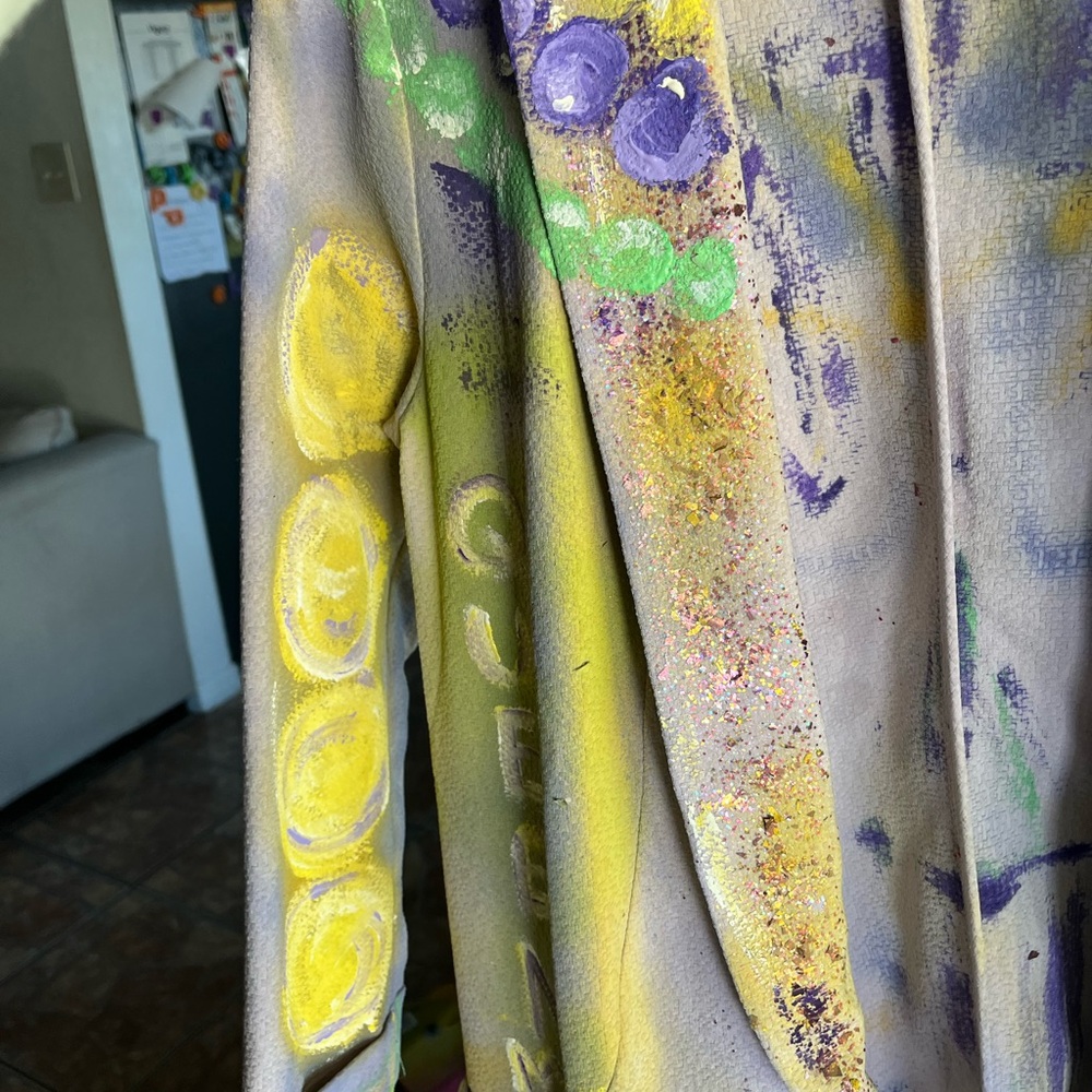 Custom Handpainted Mardi Gras/NOLA blazer by Artist Shannon Marie - Picture 6 of 10